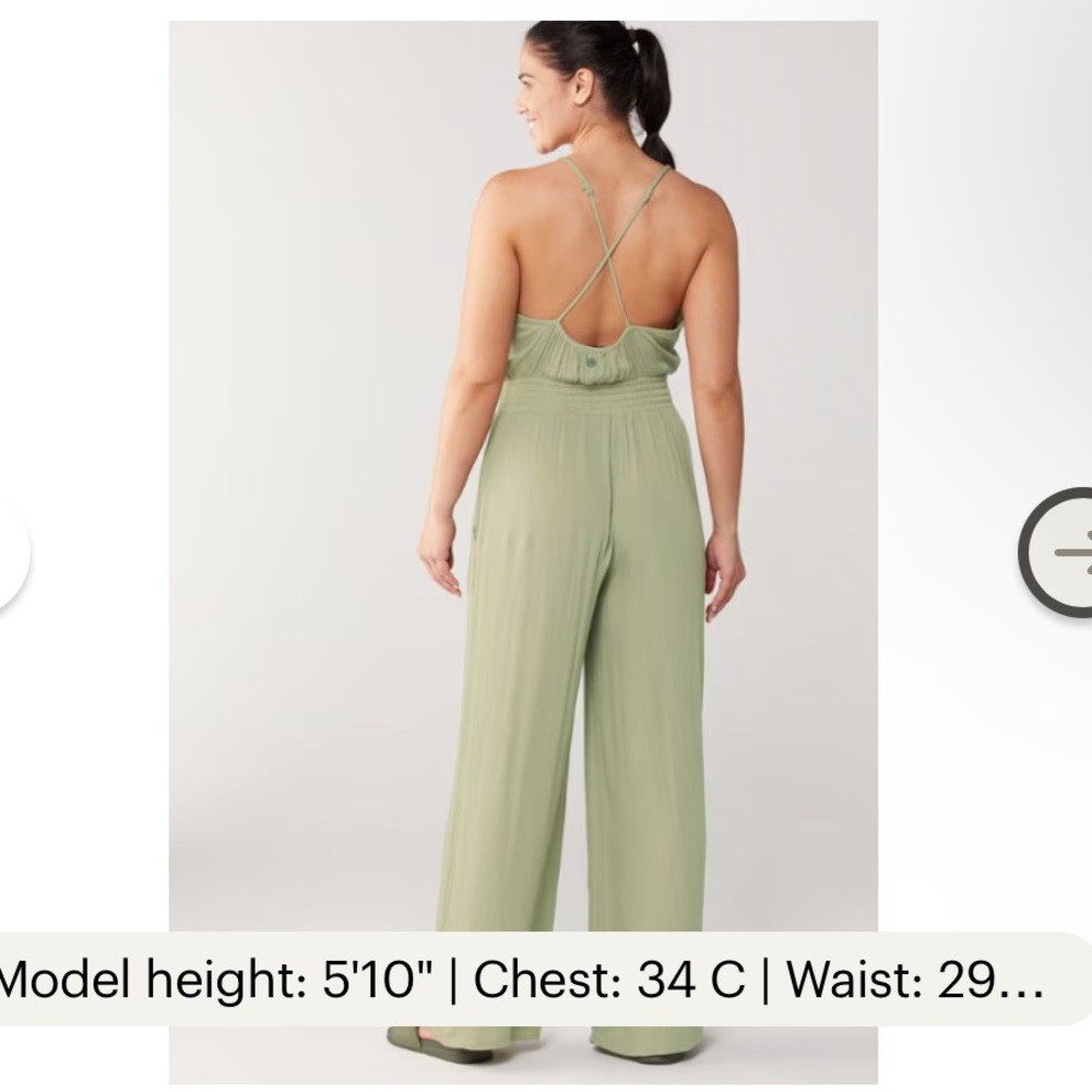 NWT Prana Sz Medium Fernie Sweet Agave Olive Modal Wide Leg Jumpsuit Ret $99! - Picture 3 of 16
